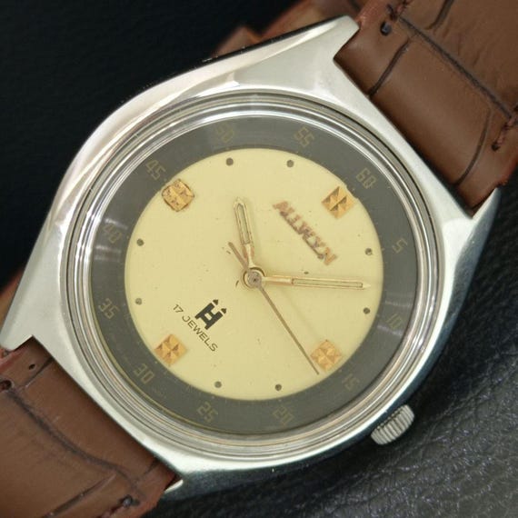 Vintage Allwyn 6300A Hand-Winding India Mens Original Dial Watch a708133