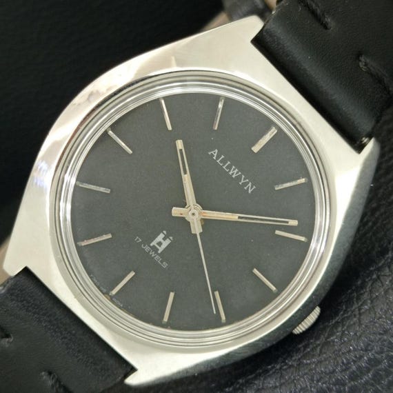 Vintage Allwyn 6300A Hand-Winding India Mens Original Dial Watch a708145