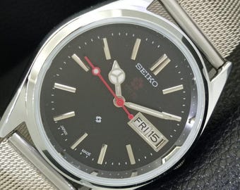Vintage Seiko Expo 70 Automatic 6309a Japan Refurbished Mens Day/Date Black Color Dial Transparent Back Wrist Watch a441858-1