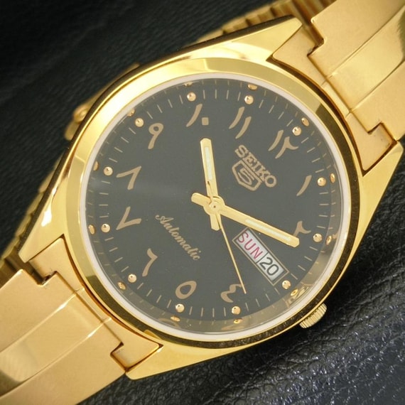 Vintage Refurbished Seiko Automatic 6309a Japan Mens Day/Date Arabic  Black Color Dial Wrist Watch a427207-1