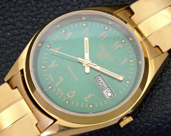 Vintage Refurbished Seiko 5 Automatic 6309a Japan Mens Day