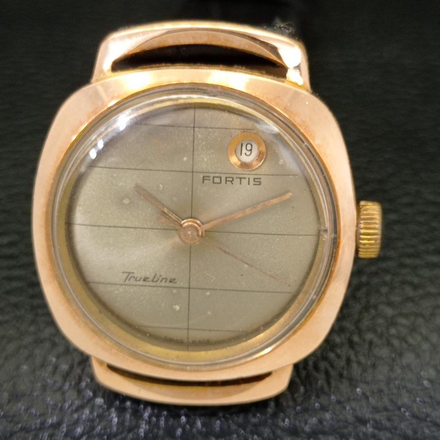 Date @ 1 Vintage Fortis Trueline Hand-wnding Swiss Mens Gold