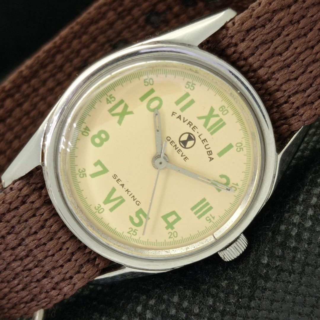 Vintage Favre Leuba Geneve Sea King 253 Wickel Schweizer Herren Gehause Uhr 574 A304510 1 Etsy