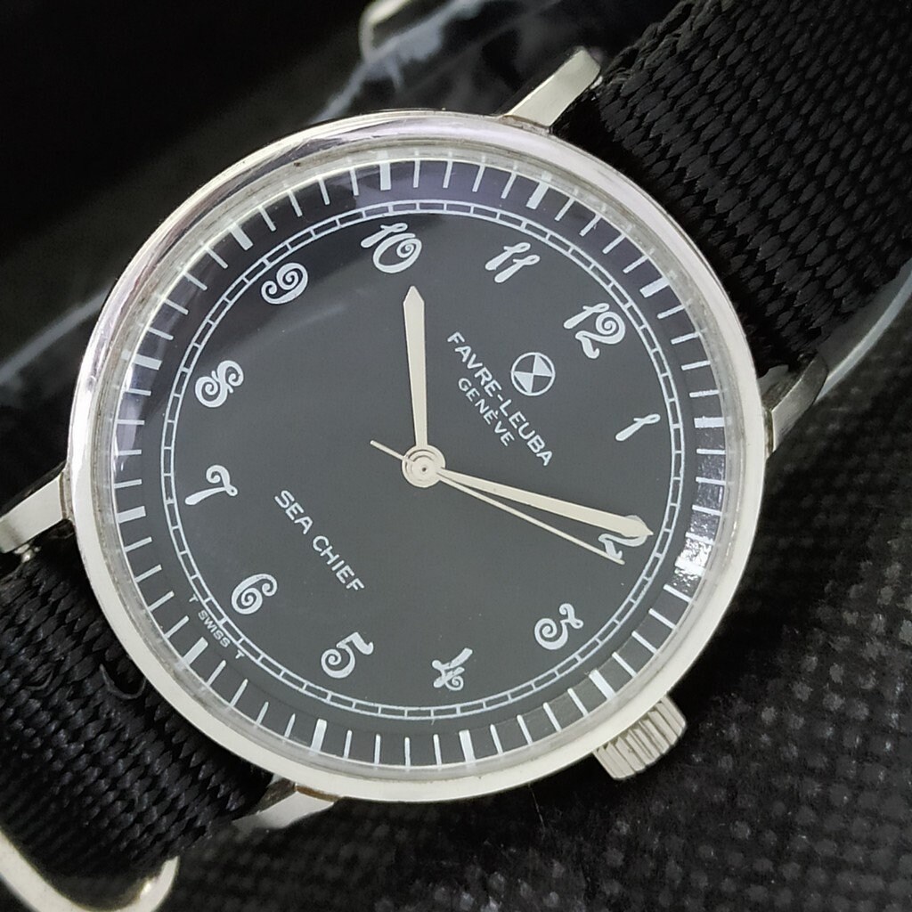Vintage Favre Leuba Geneve Sea Chief 253 Winding Swiss Mens