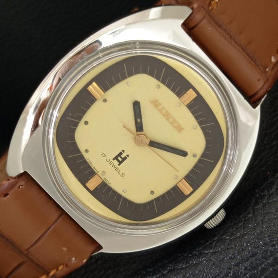 Vintage Allwyn 6300A Hand-Winding India Mens Original Dial Watch a708143