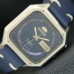 てじたるけい Vintage Orient Crystal Automatic 46941 Japan Mens Day/date
