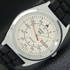 Vintage refurbished Seiko 5 automatic 6309a Japan mens day/date wrist watch 571b-a302925-1