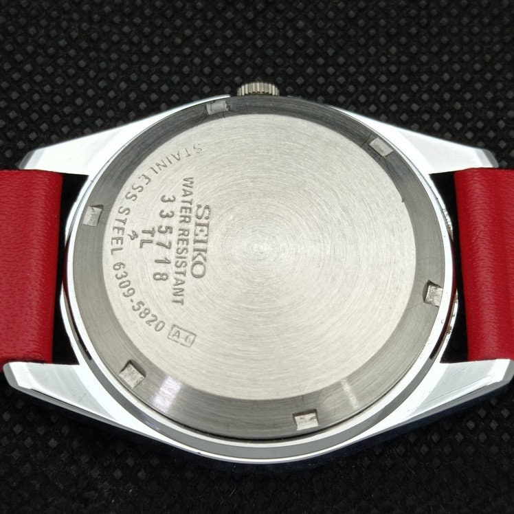 Vintage Refurbished Seiko 5 Automatic 6309a Japan Mens Day date Arabic Red Dial Watch A416344 1 Etsy Canada