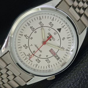 Vintage Refurbished Seiko 5 Automatic 6319a Japan Mens Day/Date Wrist watch 610e-a318612-4