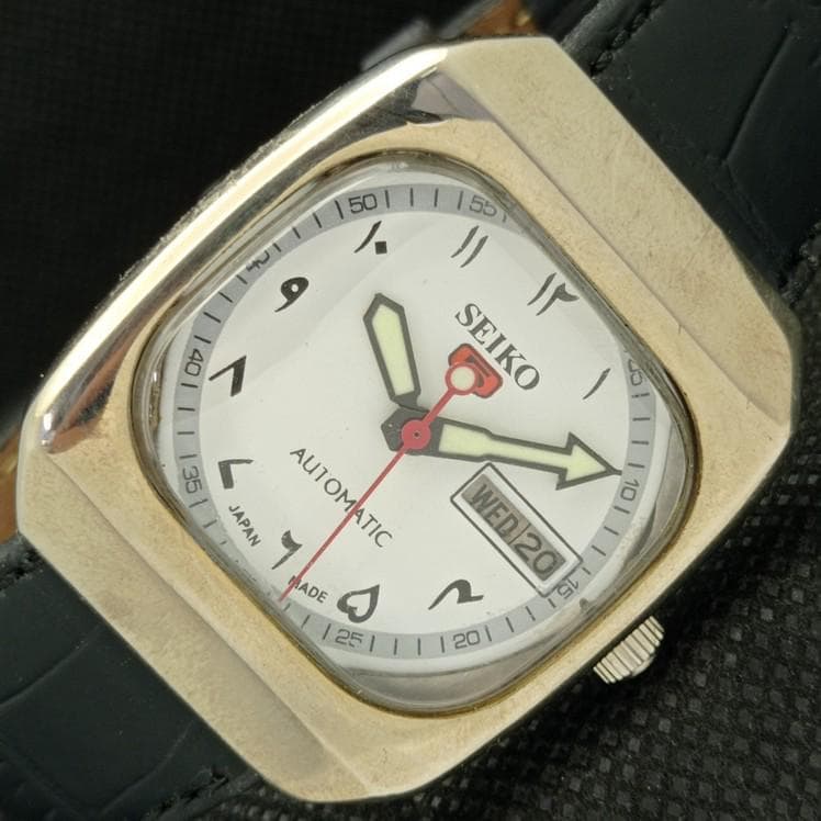 Rare Vintage Seiko 5 Automatic Japan Mens 7009a Day/date Arabic
