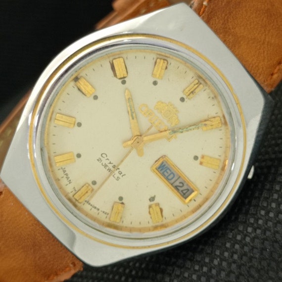 Vintage Orient Crystal Automatic 46941 Japan Mens Day/date