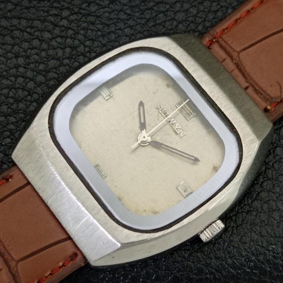 Vintage Allwyn 6300A Hand-Winding Indian Mens Original Dial Watch a706113-1 View 6