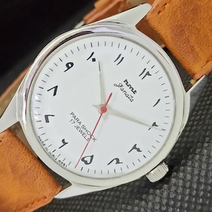 Genuine Vintage Hmt janata winding indian mens arabic white dial watch 562d-a298825-1