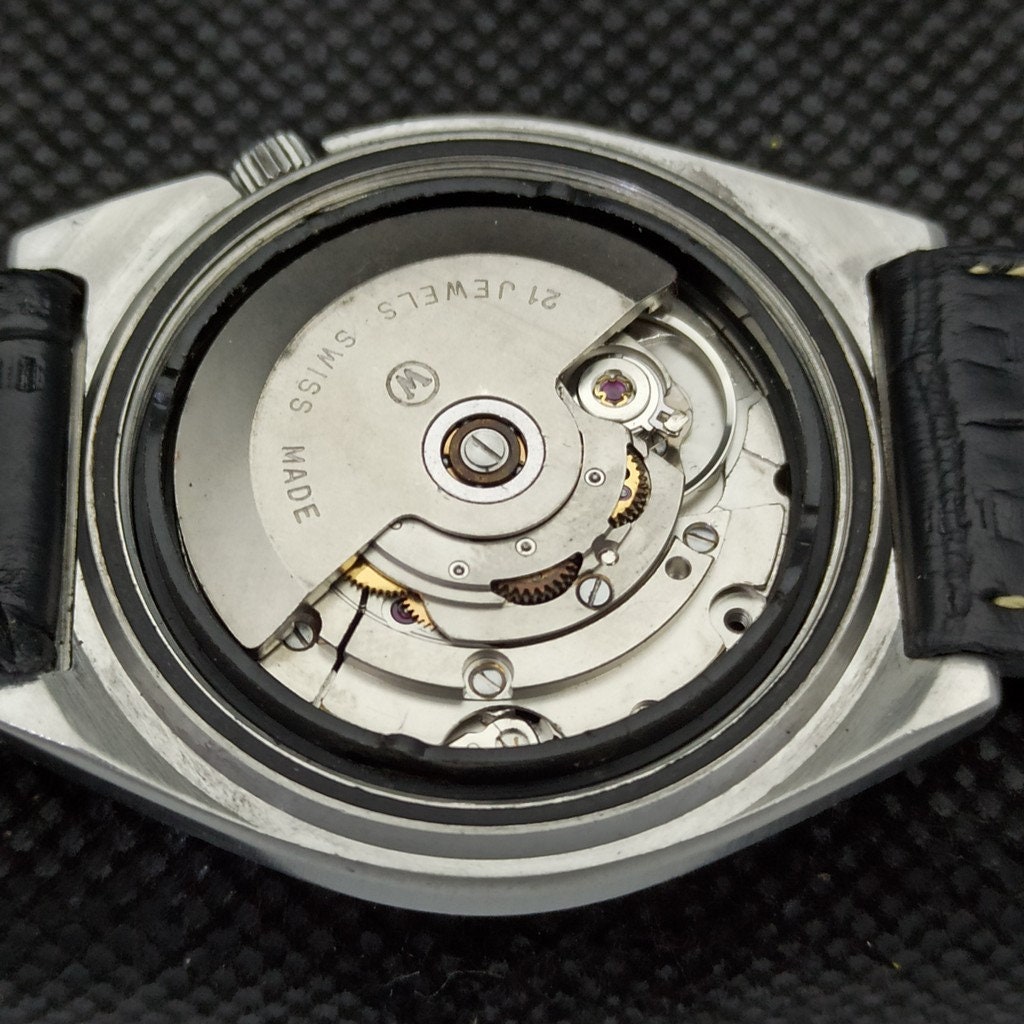 Vintage West End Watch Co Automatic Swiss Mens Day date Black
