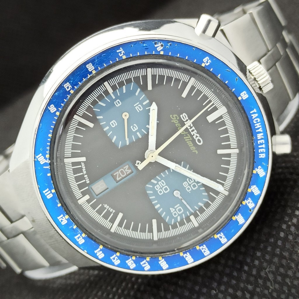 Vintage Seiko Bullhead Chronograph 6138b Sport Timer Japan Mens