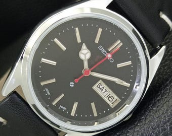 Vintage Seiko Expo 70 Automatic 6309a Japan Refurbished Mens Day/Date Black Color Dial Transparent Back Wrist Watch a441865-1