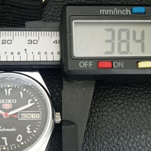 Vintage Seiko 5 Automatic Japan 6309a Day/Date Refurbished Mens Arabic Black Color Dial Transparent Back Wrist Watch a442591-1 image 8