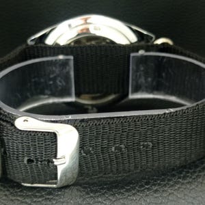 Vintage Seiko 5 Automatic Japan 6309a Day/Date Refurbished Mens Arabic Black Color Dial Transparent Back Wrist Watch a442591-1 image 3