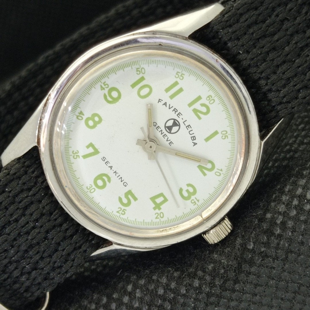 Vintage Favre Leuba Geneve Sea King 253 Winding Swiss Mens Sign Case Watch 574 a304511 1 Etsy