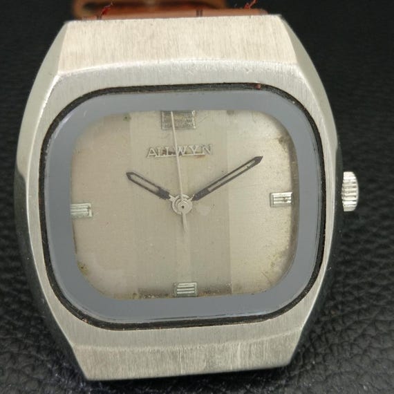 Vintage Allwyn 6300A Hand-Winding Indian Mens Original Dial Watch a706113-1 View 4