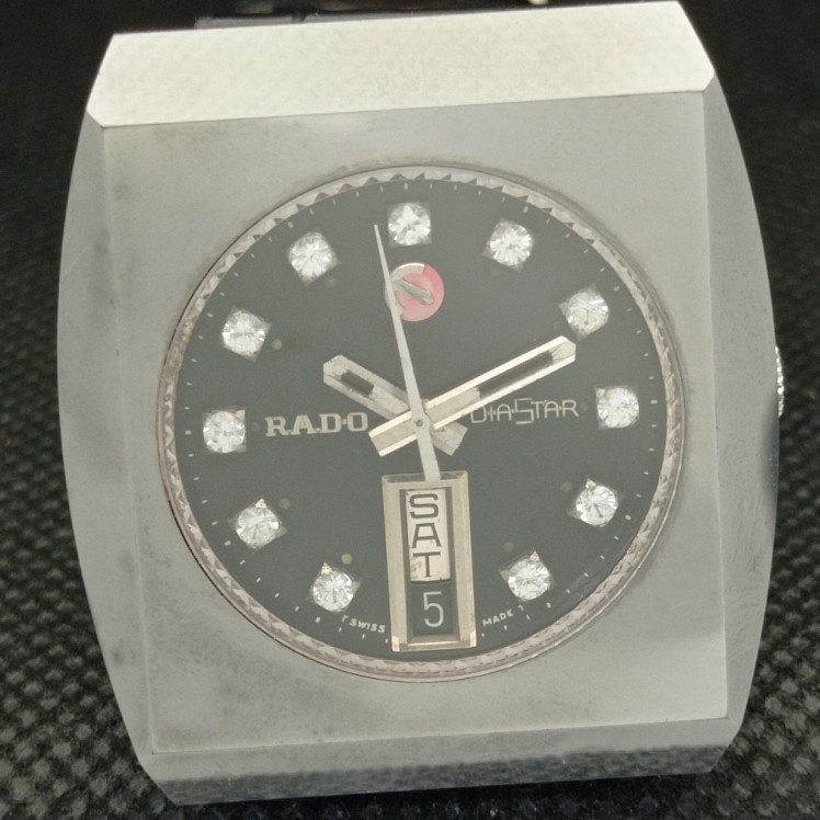 Day/date @ 6 Genuine Vintage Rado Gun Metal Diastar Automatic 2789