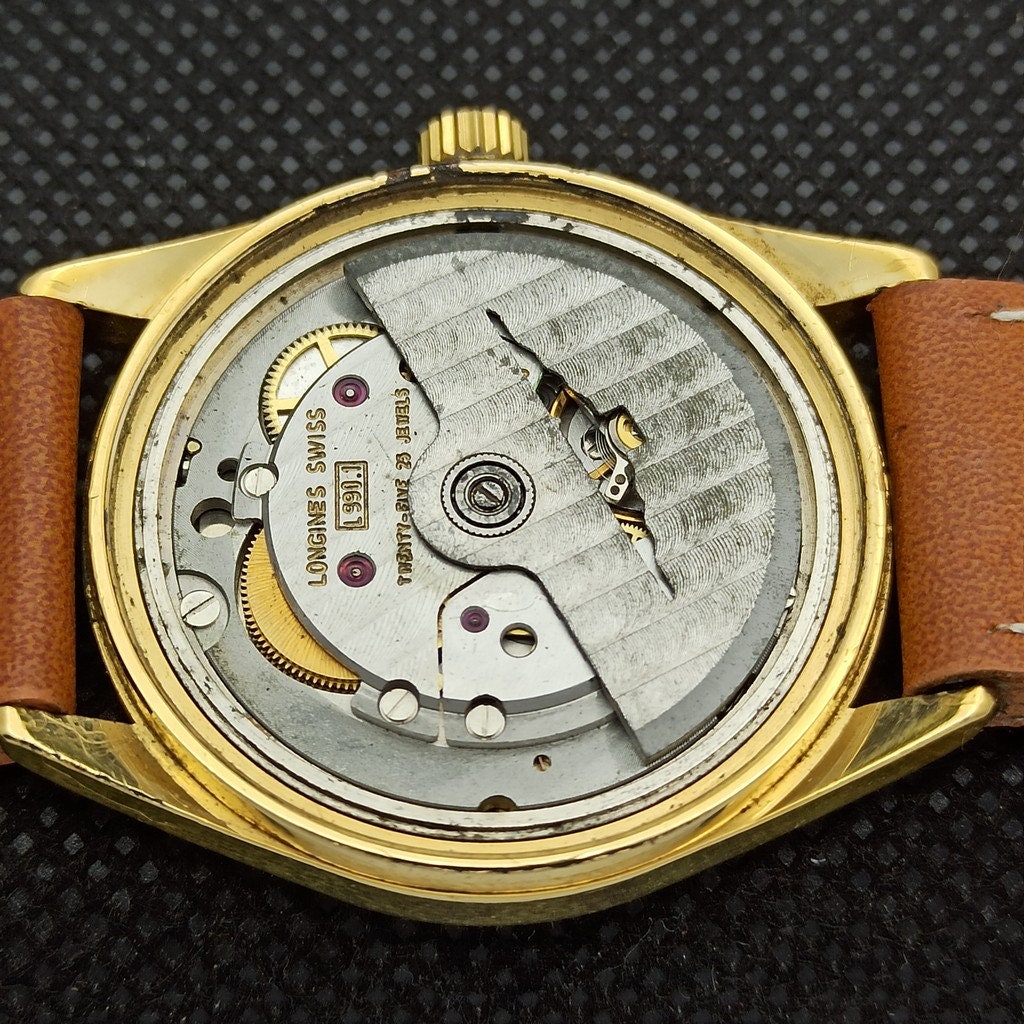 Vintage Longines Automatic L990.1 Swiss Mens Gold Plated Date Slim