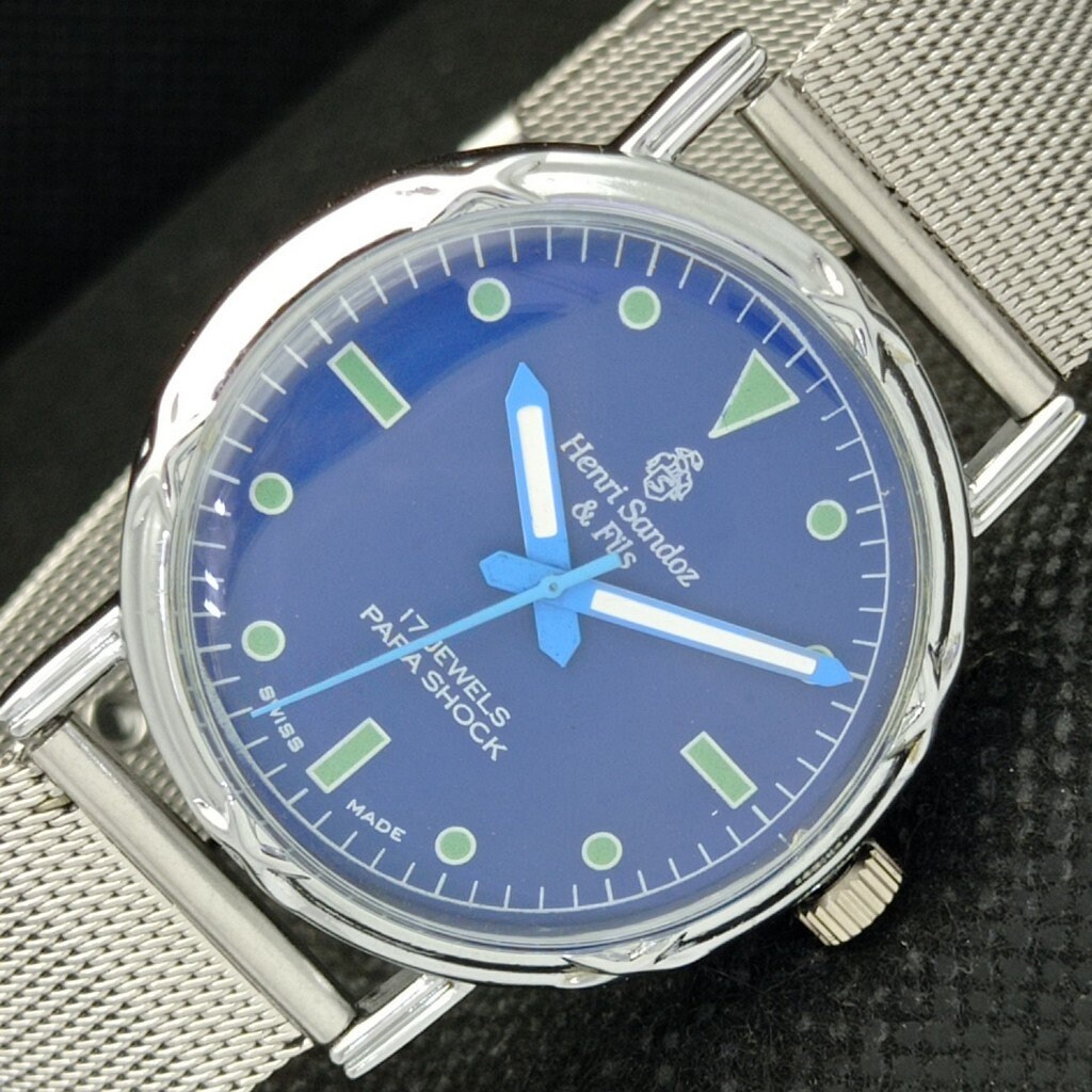 Henri Sandoz ☆オーバーホール済☆手巻き☆機械式☆スイス製 メンズ
