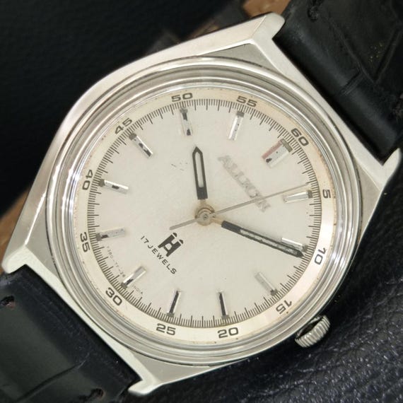 Vintage Allwyn Hand-Winding 6300A Indian Mens Original Dial Watch a708111