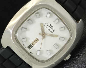 Reloj de pulsera automático Fortis 2789 suizo para hombre, esfera blanca, con indicador de día y fecha a las 6 (modelo a432202-a).