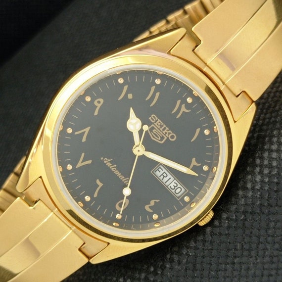 Seiko 5 gold clearance plated