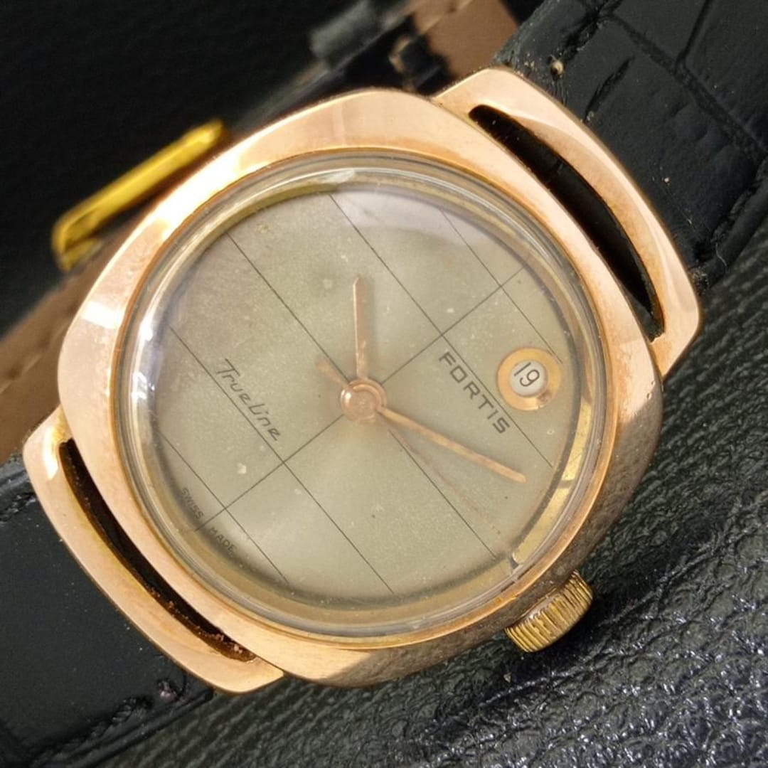Date @ 1 Vintage Fortis Trueline Hand-wnding Swiss Mens Gold