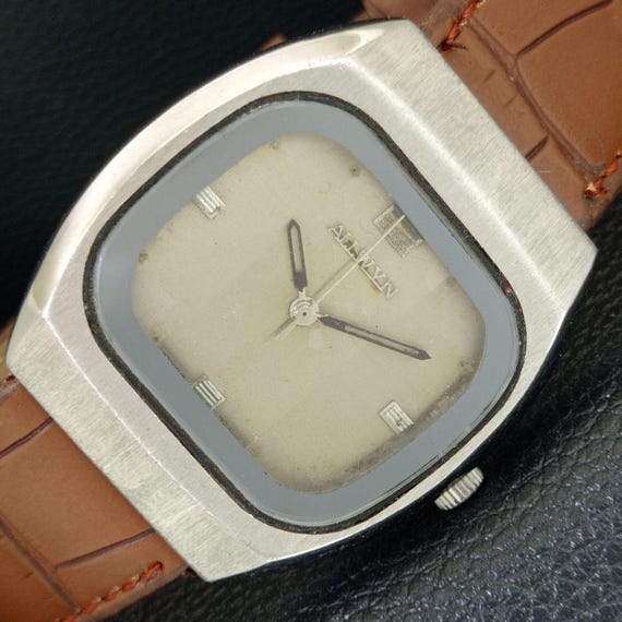 Vintage Allwyn 6300A Hand-Winding Indian Mens Original Dial Watch a706113-1
