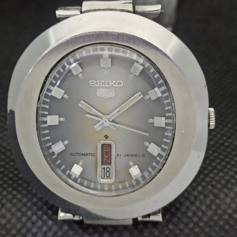 Day/date @ 6 Rare Vintage Seiko 5 Automatic 6119c Japan Mens Original ...