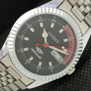 Vintage Refurbished Citizen Automatic 8200 Japan Mens Day/Date Black Color Dial Wrist Watch 610a-a317606-1