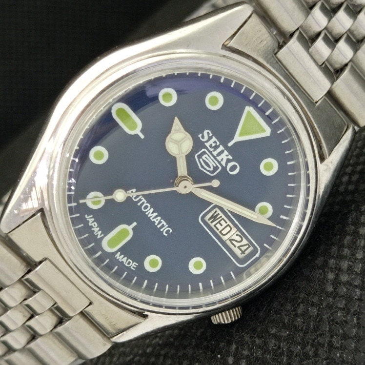 Genuine Vintage Seiko 5 Automatic 7s26a Japan Mens Day/date Blue