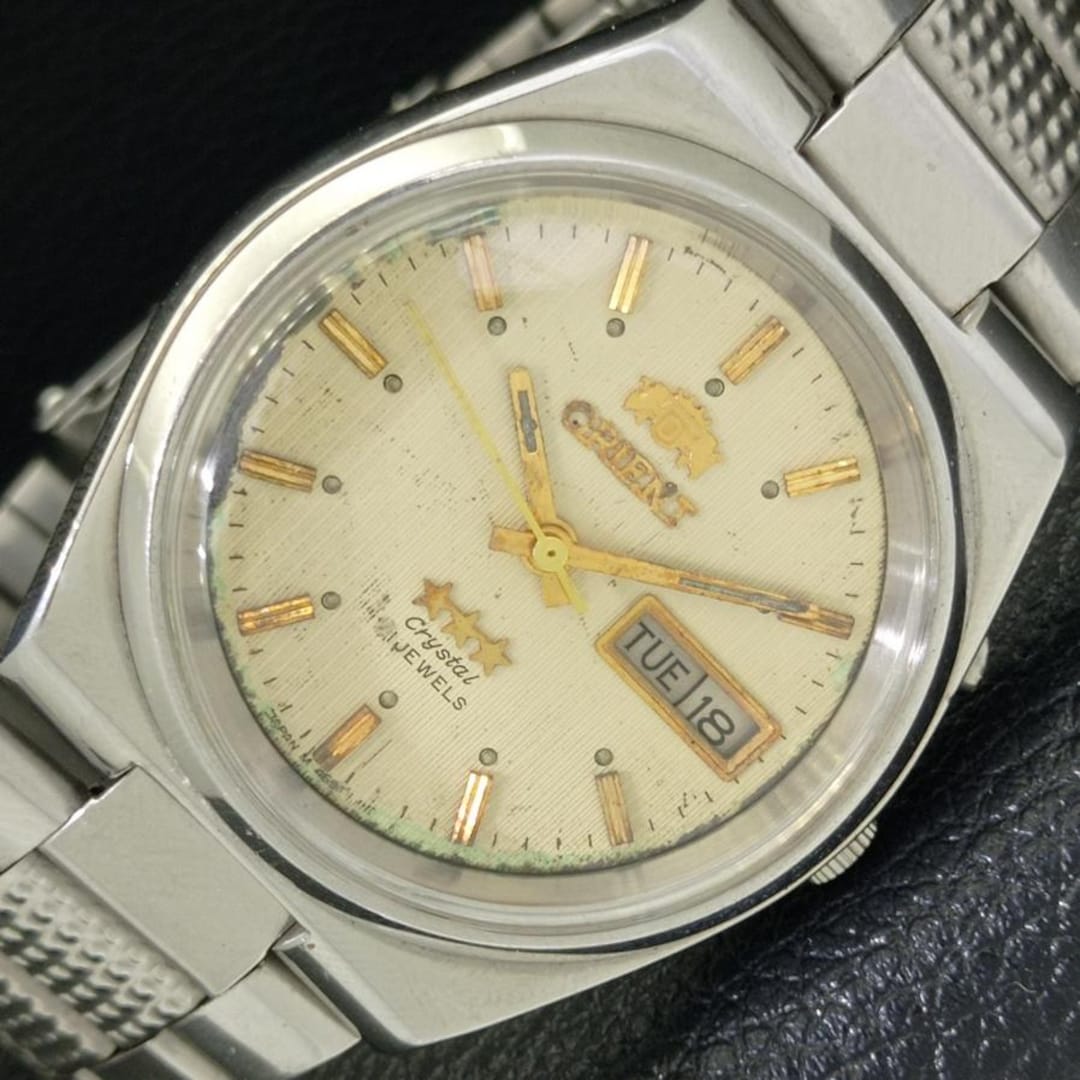 Vintage Orient Crystal Automatic Mens Day/date 46941 Japan Original ...