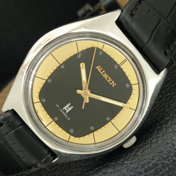Vintage Allwyn Hand-Winding 6300A Indian Mens Original Dial Watch a708110