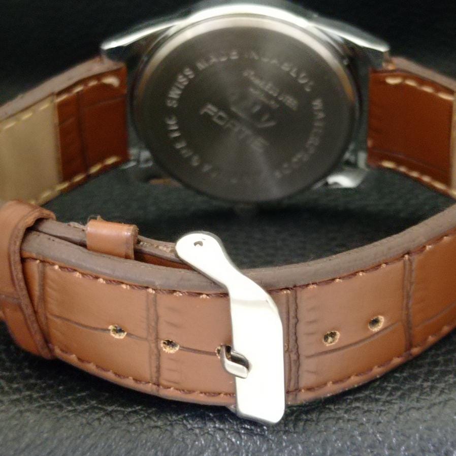 Vintage Fortis Hand-winding Swiss Mens Refurbished Red Dial