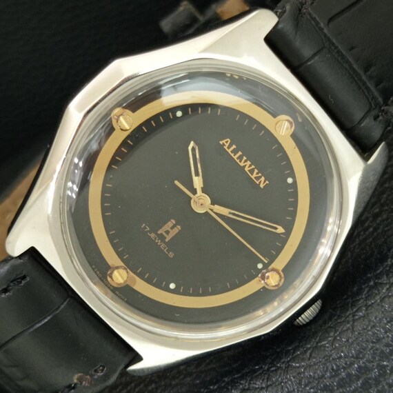 Vintage Allwyn Hand-Winding 6300A Indian Mens Original Dial Watch a708113