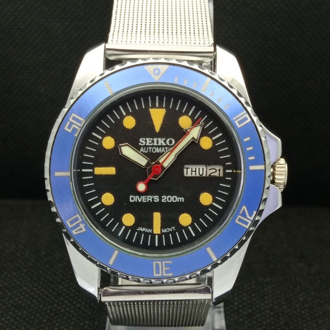 Vintage Unused Seiko Diver Style Automatic 6309a Japan Black Dial Watch ...