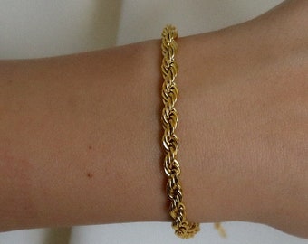 Gold Rope Bracelet U Shape, Vintage Mesh Bracelet Vintage Jewelry Gold Chain Bracelet Stainless Steel Waterproof Non tarnish Gold Jewelry