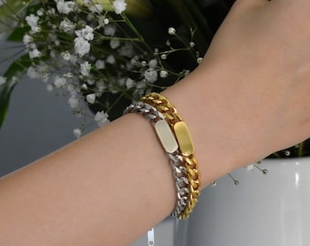 Gold Custom Bracelet - Personalized Brackets -Vintage Jewelry -Gold Chain Bracelets- Silver Ornaments- Adjustable Wristlets For Women Men