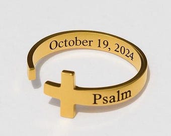 Gold Filled Cross Rings ・ Silver Cross Rings, Adjustable Ring, Plus Sign Stackable Minimalist Rings Women Religions Jesus Unique Her Jewelry