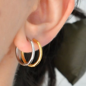 Silver Hoop Earrings Small Large Hoops Everyday Hoops Classic Earrings  Dainty Waterproof Tarnish Free Guaranteed Women Girl Jewelry 30 40mm