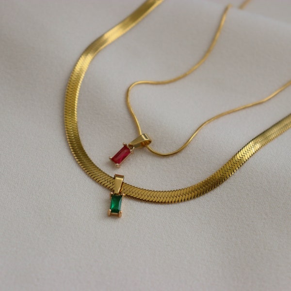 Round Herringbone Charm & Layering Necklace