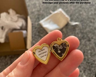 Gold Filled Heart Locket Gold Necklace, Picture Inside, Photo Necklace Dog Friends Mom Pet Cat Necklaces Gifts Her Woman Love