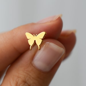 Rose Gold Stud Earrings Butterfly Studs Gold Filled Kids Earrings Stud Earrings WATERPROOF Women Jewelry Dainty Small Minimalist Earrings