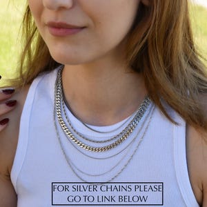 18K Gold FILLED Chain Necklace - Thick Big Link Chain Twist Figaro Bead Herringbone Necklace Pearl Necklace for Women Men, Kids Waterproof immagine 19