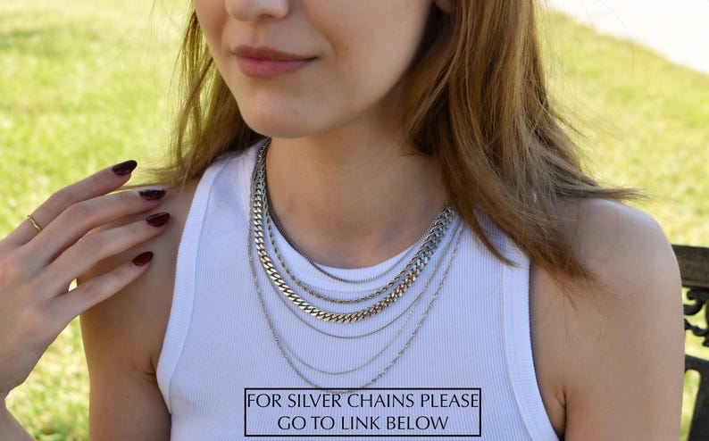 18K Gold FILLED Chain Necklace - Thick Big Link Chain Twist Figaro Bead Herringbone Necklace Pearl Necklace for Women Men, Kids Waterproof immagine 19