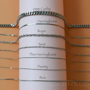 Silver Chain Necklace Twist Rope Dainty Snake Chains Herringbone Necklaces for Women Men Best Gift For Him Dad Father His Christmas Day Gift